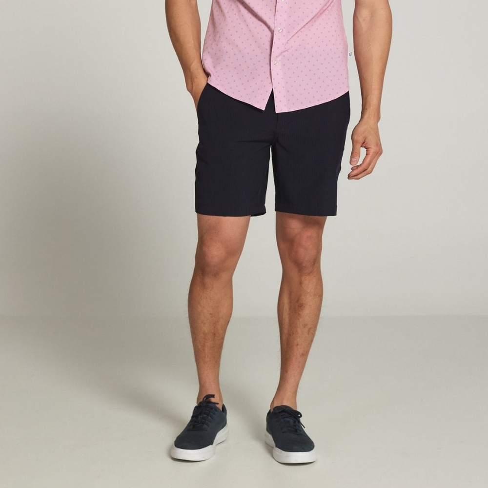 7Diamonds Carmel Dark Navy Short 4-way Stretch Seersucker Size 32